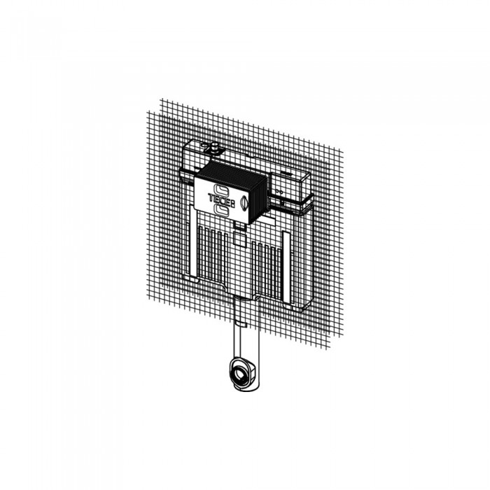 Застенный бачок TECEbox Octa 2 с арматурной сеткой для напольного унитаза 9370500