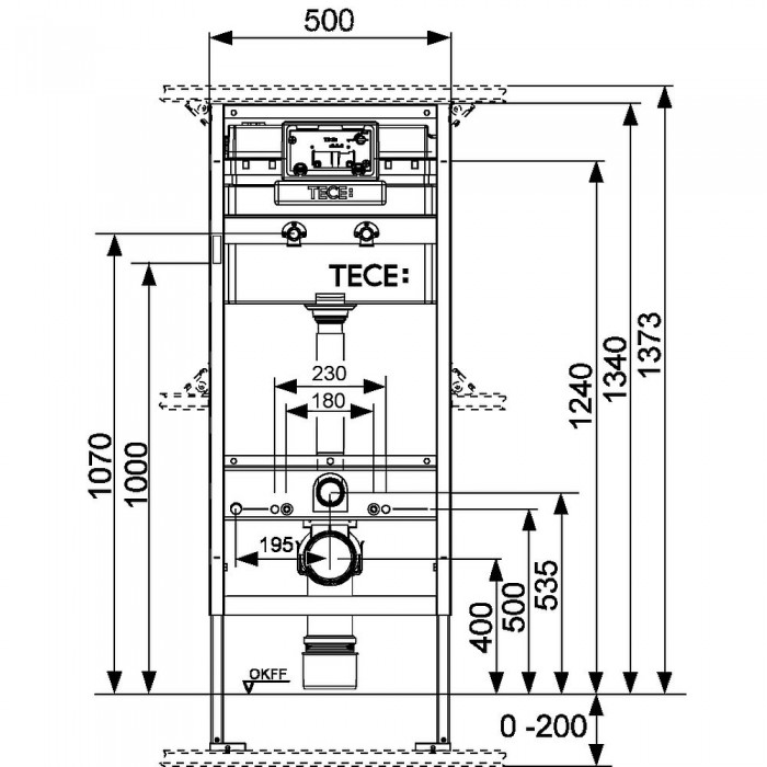 Застенный модуль (h = 1340 мм) для установки подвесного унитаза Keramag Espital 9300066