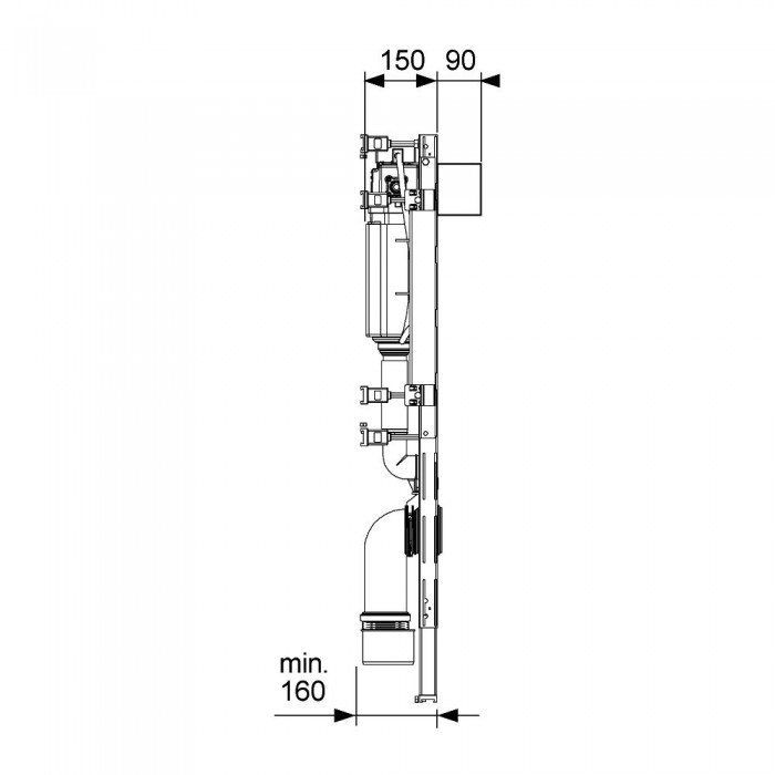 Застенный модуль (h = 1120 мм) для людей с ограниченной подвижностью для установки подвесного унитаза 9300009