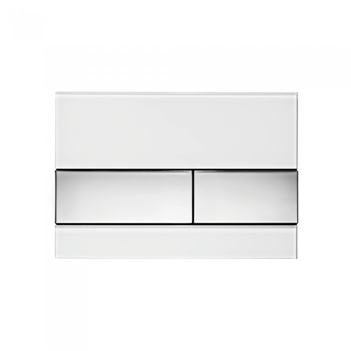 TECEsquare панель смыва с двумя клавишами стеклянная Сталь белый 9240801