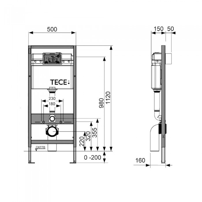 Комплект с панелью смыва TECEloop AntiBac и унитазом Duravit Architec Rimless 1000101