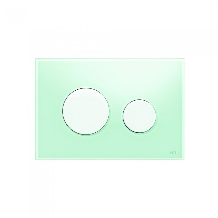 TECEloop панель смыва с двумя клавишами стеклянная Белый зеленый 9240651