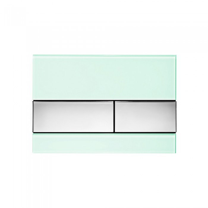 TECEsquare панель смыва с двумя клавишами стеклянная Хром глянцевый зеленый 9240805