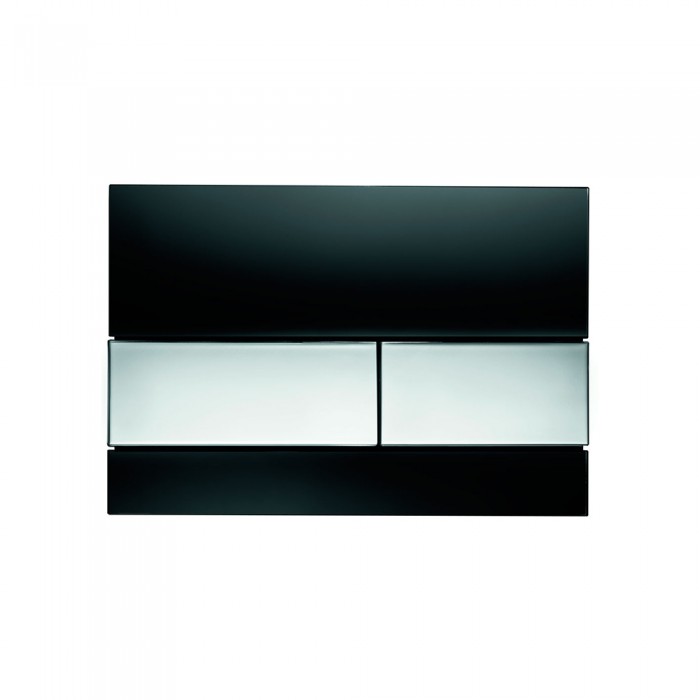TECEsquare панель смыва с двумя клавишами стеклянная Черный хром глянцевый 9240807