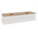 Villeroy & Boch Antao Тумба под раковину, 4 выдвижных ящика, 1600 x 360 x 500 mm, лицевая поверхность без текстурированной отделки, Glossy White Lacquer / Honey Oak K28051GF
