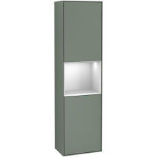 Villeroy & Boch Finion Шкаф-пенал, с подсветкой, 2 двери, 418 x 1516 x 270 mm, Olive Matt Lacquer / White Matt Lacquer F470MTGM