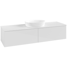 Villeroy & Boch Antao Тумба под раковину, с подсветкой, 2 выдвижных ящика, 1600 x 360 x 500 mm, лицевая поверхность без текстурированной отделки, Glossy White Lacquer / Glossy White Lacquer L36010GF