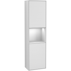 Villeroy & Boch Finion Шкаф-пенал, с подсветкой, 2 двери, 418 x 1516 x 270 mm, White Matt Lacquer / White Matt Lacquer F470MTMT