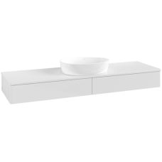 Villeroy & Boch Antao Тумба под раковину, 2 выдвижных ящика, 1600 x 190 x 500 mm, лицевая поверхность без текстурированной отделки, Glossy White Lacquer / Glossy White Lacquer K14010GF