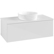 Villeroy & Boch Antao Тумба под раковину, 1 выдвижной ящик, 1000 x 360 x 500 mm, лицевая поверхность без текстурированной отделки, Glossy White Lacquer / Glossy White Lacquer K31010GF